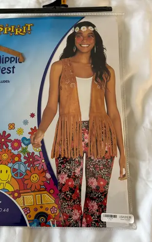 Spirit Halloween Light Brown Faux Suede Hippie Vest