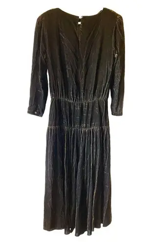 Donna Morgan Vintage Dark Brown  Velvet Drop Waisted Dress