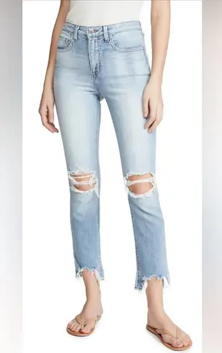 L'Agence High Line High Rise Skinny Desert Light Destressed Denim Jeans Size 25