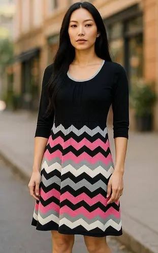 Milly of New York Sparkle Zig Zag Dress Black Size M