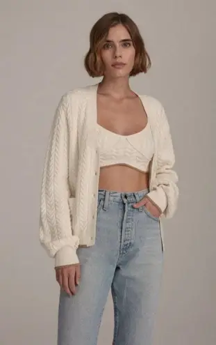 đź’•FAVORITE DAUGHTERđź’• The Lauren Cardigan ~ Ivory XL NWT Cable Knit Sweater White