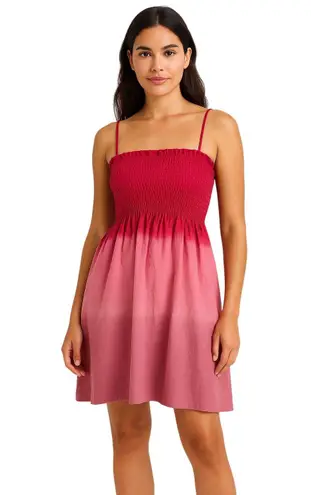 Vintage Y2K Guess Jeans Pink Ombre Smocked Sundress Size L NWT Size L