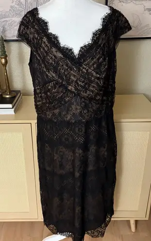 Tadashi Shoji Black Lace Dress Size 16 Formal Cocktail