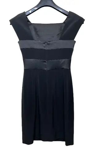 Thari ASL TAHARI Women’s Black Sleeveless Square Neck Above The Knee Dinner Party Dress