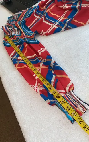 A. Calin by Flying Tomato blouse ruffled neckline/wrists stripes Sz Small NWOT