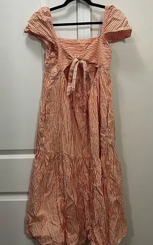 Peter Som FLAWED Collective Orange Puff Sleeve Tiered Dress Size 8 US $395