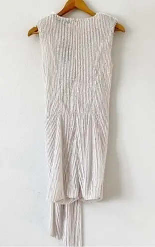 Peace + Love Sequin Wrap Drape Mini Dress in White Size 4