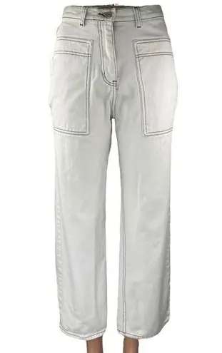 Oh My T Shirt Women's White High Waisted Wide Leg Baggy Denim Jeans Pants Sz 25