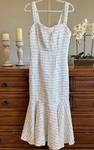 Misa Los Angeles Elke Tweed Midi Dress Medium NWT Metallic Revolve