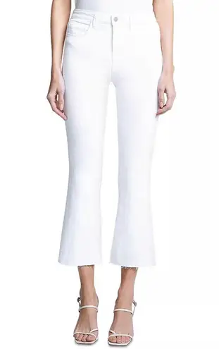L'Agence New Kendra High-Rise Crop Flare Jeans White, Size 28 New w/Tag $275