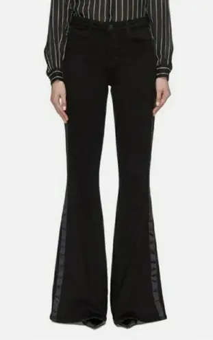 L'Agence BRAND NEW 'THE SOLANA' BLACK FLARED TUXEDO STRIPED JEANS SIZE 28 NWOT