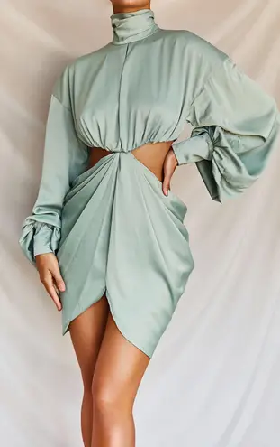 House Of CB 'Ileana' Pistachio Draped Cut Out Dress. Size small.