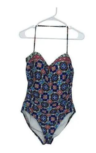 La Blanca womens 14 large one piece swimsuit bathing multicolor halter padded sl
