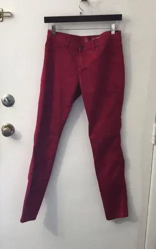 New York & Co. NY & Company Red Jean Legging Size 6