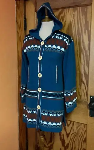 Vintage 70s OOAK. Bell sleeve Shacket Blue