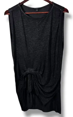 ALLSAINTS Rivi Knotted Front Heathered Gray/Black Tank