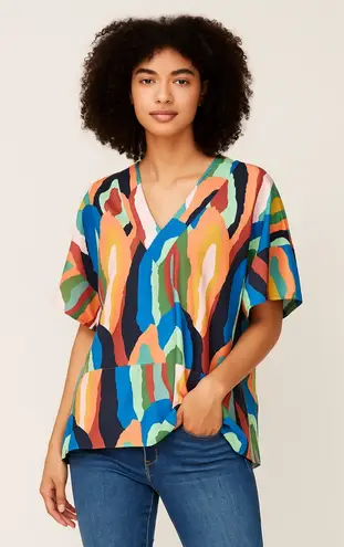 CROSBY by Mollie Burch  Geode Print V Neck Top‎ Size XS - Image 1