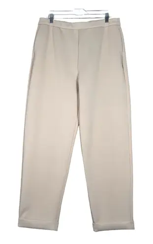 Alieva Pants Womens 2XL Tan Scuba Material Office Career Neutral Minimalist Size 2X