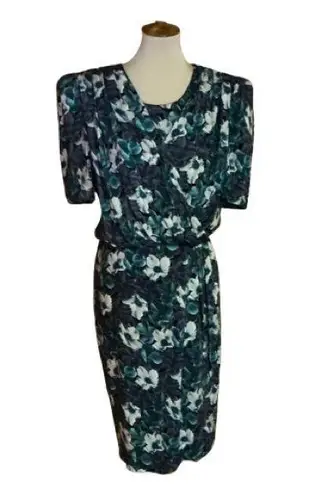 Vtg 80s floral tea party midi dress Size 10