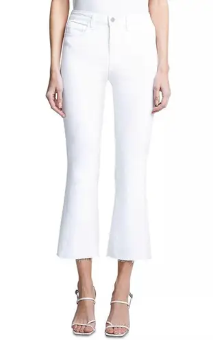 L'Agence New Kendra High-Rise Crop Flare Jeans White, Size 28 New w/Tag $275