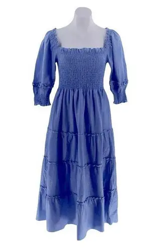 Hill House the Nesli Nap Dress in Light Blue Glitter Check