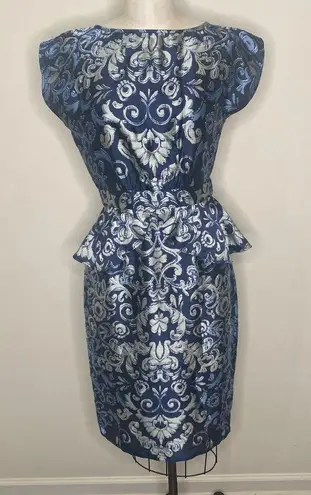 Dorothy Perkins Vintage Peplum MIDI Floral Silky Dress US 6