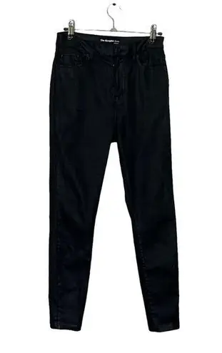 The Kooples Womens Franky Coated Black Skinny Jeans Button Fly High Rise Size 26