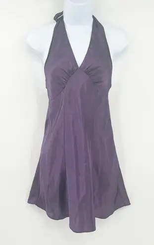 Frederick's of Hollywood Womens Regal Y2K Halter Party Slip Dress Size XS Purple