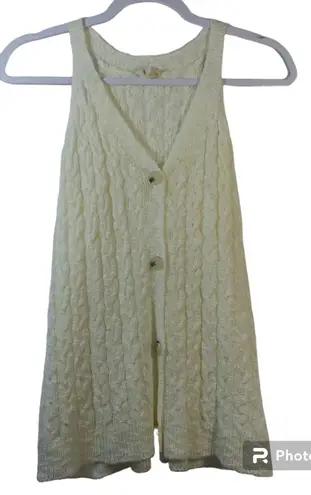 1.4.3. Story by Line Up Cream Cable Knit Button Front Sweater Vest Size M - Image 1