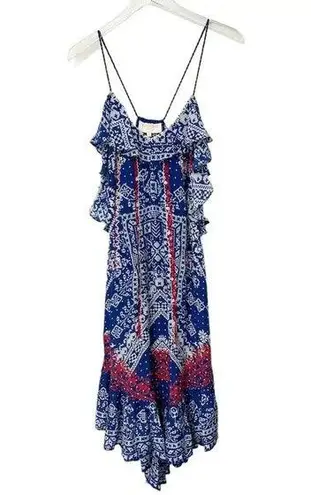 ROCOCO SAND Handkerchief Silk Dress M midi Blue Size M