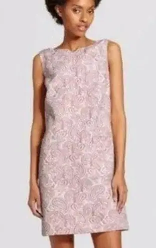 Victoria Beckham for Target Blush Pink Floral Jacquard Mini Shift Dress Size M