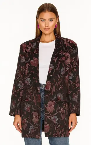 Jessica McClintock Jessica McClintock Black Floral Brocade Blazer Jacket Size 8