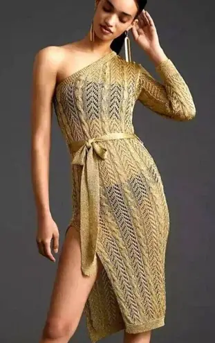 Maeve Gold Crochet Dress/Cover-Up One Size Fits Most - Gorgeous Anthropologie