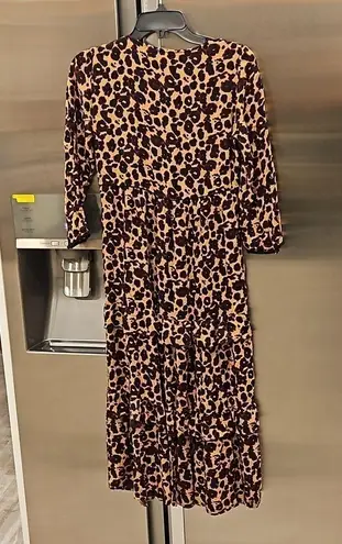 Ba&sh 💕💕 Tracy Midi Dress ~ Camel Leopard Print Size 0 = US 4 XS