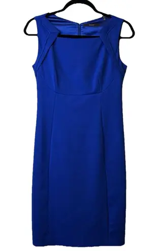 Tahari Ponte Knit Dress Trendy Lined Pencil Square Neck Sleeveless Dressy 4