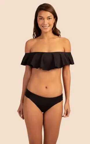 Trina Turk 💕💕 Monaco Solids Off The Shoulder Bandeau Bikini Top ~ Black 4 NWT