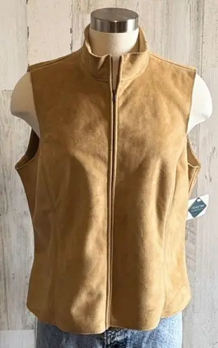 Susan Bristol Vintage Honey Faux Suede Vest Buckskin Style – Large NWT