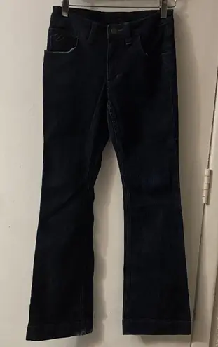 PZI Dark Blue Women's Flare Leg Denim Jeans 34 Casual Classic Minimalist Preppy