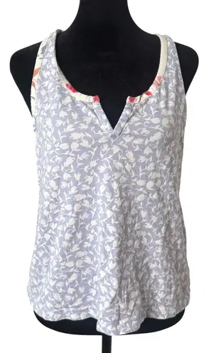 Pact Organic Cotton Sleep Tank Top Womens M Staycation Blue Loungewear Floral Size M