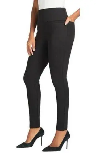 Betabrand Power Down Pant Black Ponte Seamed Legs Skinny Fit Size S