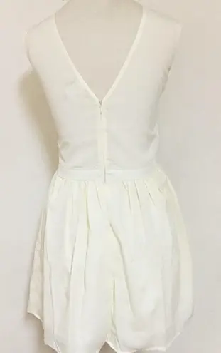 Lace Sheer Neckline Flared Formal Dress White