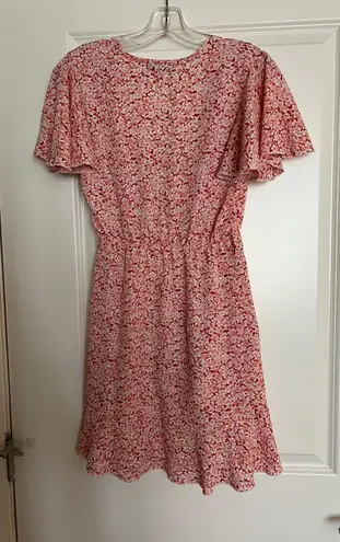 SheIn Pink Floral Wrap Dress