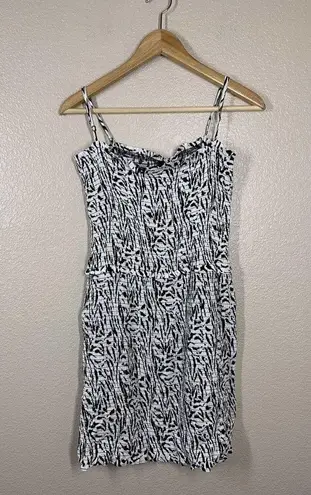 AFRM Isla Smocked Mini Dress XL Zebra Print Spaghetti Strap NEW