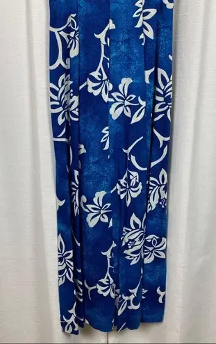 Vintage Blue Royal Hawaiian  Floral Hawaiian Maxi Dress Sz.6