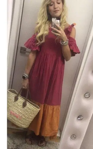 POOLSIDE Woven Straw Open Tote Pink “VACAY” Text Leather Handle Tote Purse