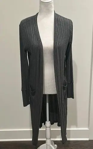 Evereve NWT Peyton Jensen Gray Open-Front Long Cardigan Sz M