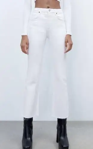 ZARA Mini Flare White Jeans