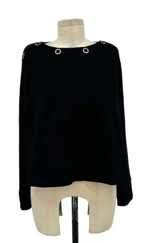 Pringle of Scotland for Shari's Black Grommet Neck Sweater Size US 4