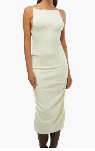 We Wore What High Neck Midi in Ecru