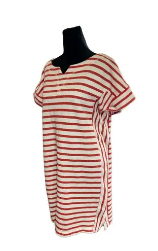 Talbots  Stargazer Stripe T Shirt Dress Dark Nectarine Size Medium Petite